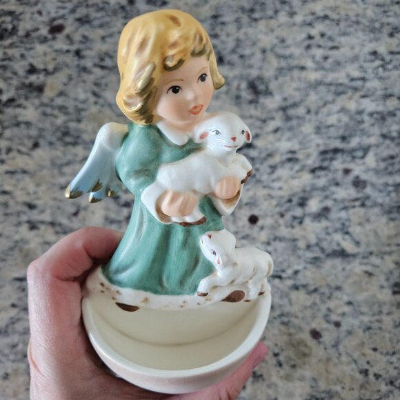 RARE MIB GOEBEL ANGEL & NATIVITY LAMBS HOLY WATER WALL POCKET FONT PLANTER POT - Picture 4 of 11